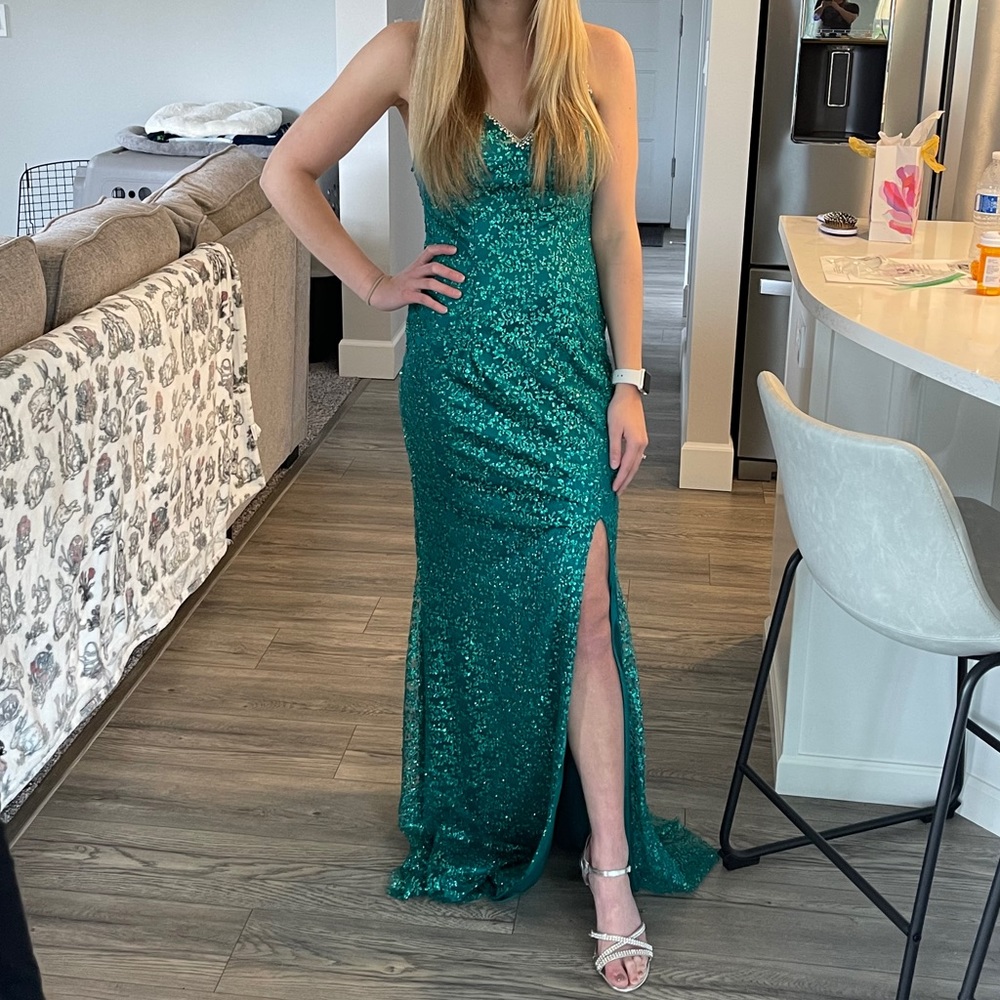 Turquoise prom dress